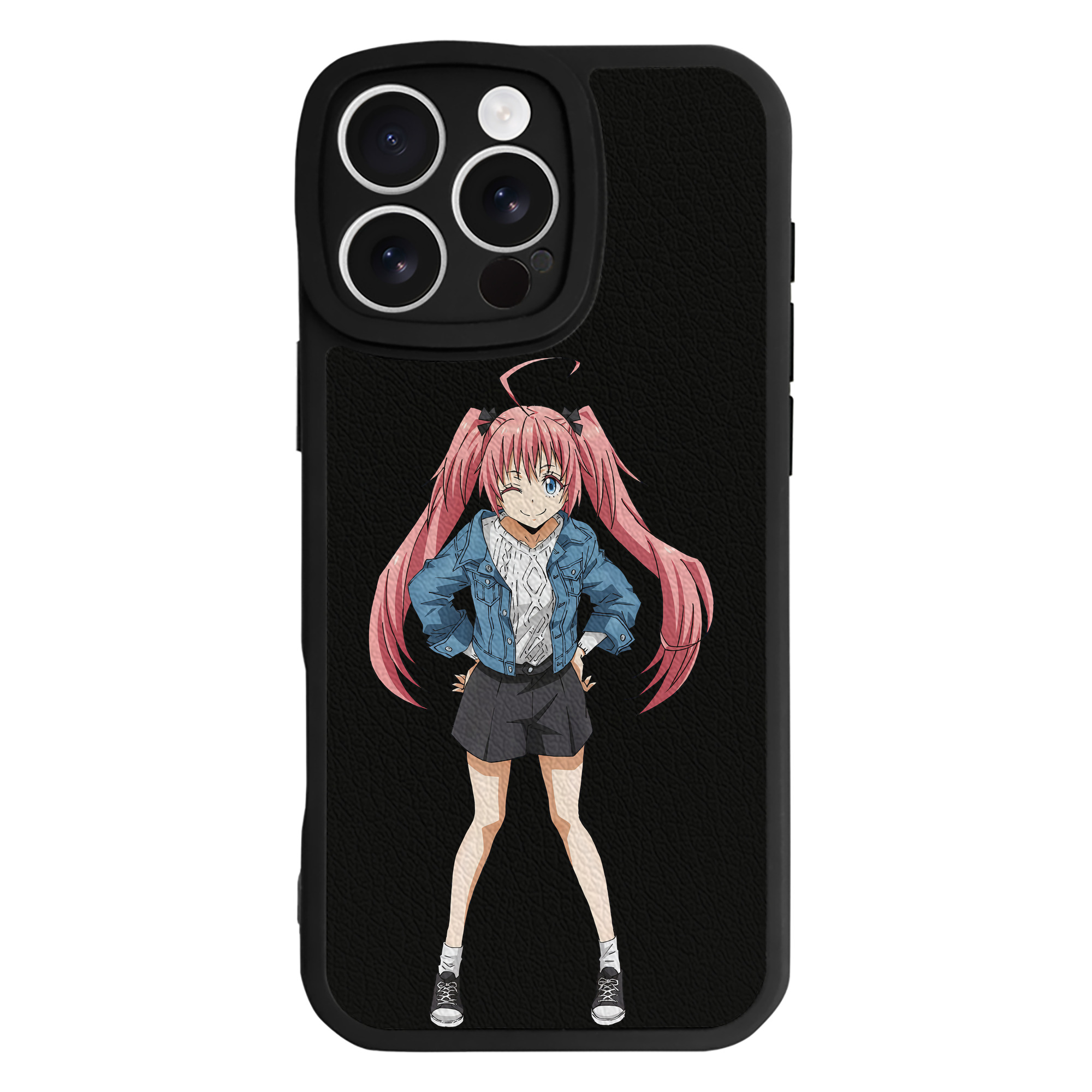 （画像用） 転スラ Regarding Reincarnated to Slime 【iPhone 16シリーズ対応】シリコンスマホケース（レザー調） 材質：シリコン